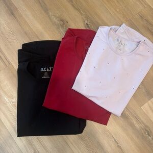 BYLT Basics T-Shirt Set - Black, Red, and lilac